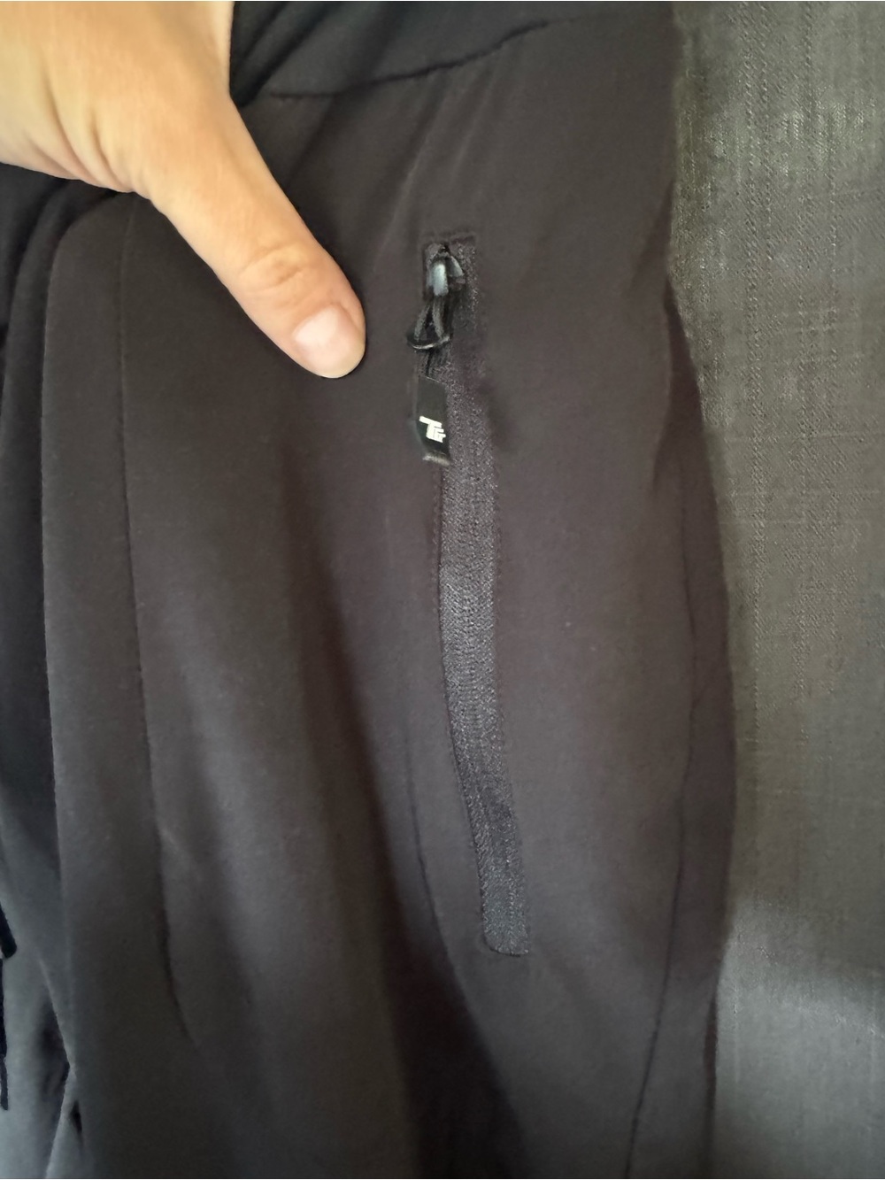 Women's Black Drawstring Track Pants with Zip Pockets - Picture 4 of 6